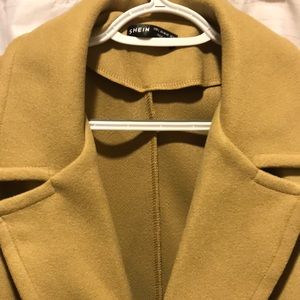 SHEIN two button long sleeve trench coat